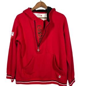 Fun to Be Canadian Quarter Zip Pullover Sweatshirt CANADA Spellout - M